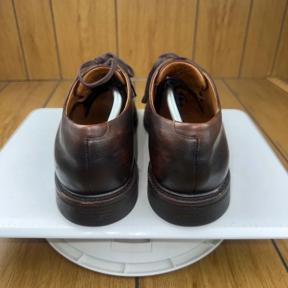 Polo Ralph Lauren Asher Captoe Brown Leather Oxford Dress Shoes Mens 13 Vibram